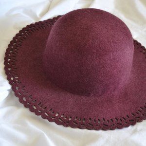 Burgundy Wool Floppy Hat